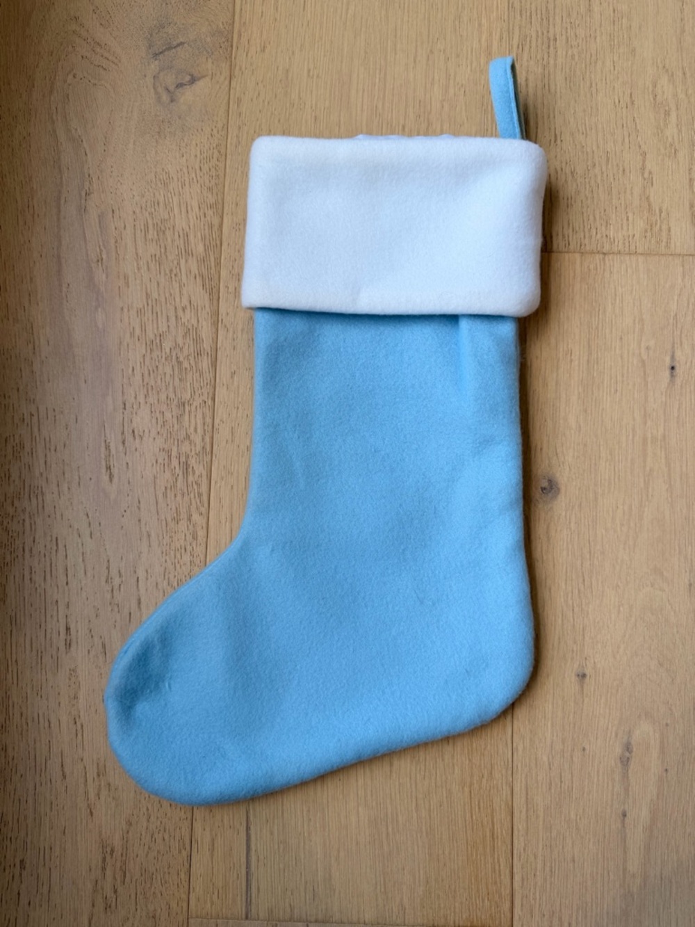 Baby's 1st Christmas Blue Teddy Stocking with ABC Blocks - Picture 3 of 4
